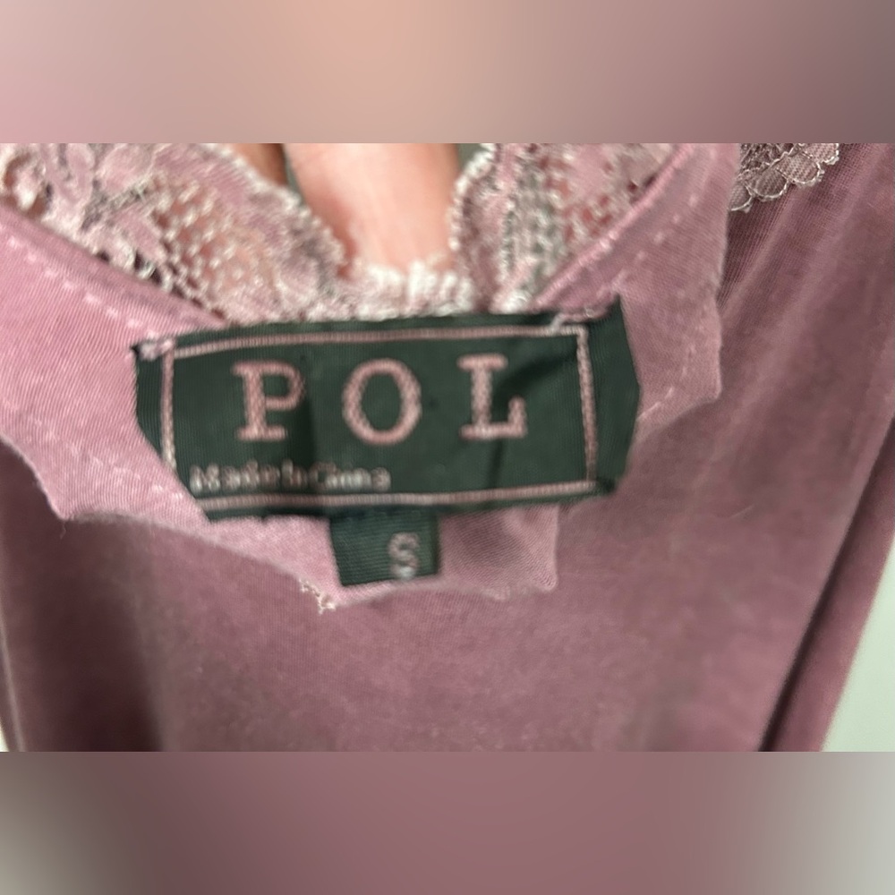 POL Mauve Lace Trim Chemise - Picture 3 of 5